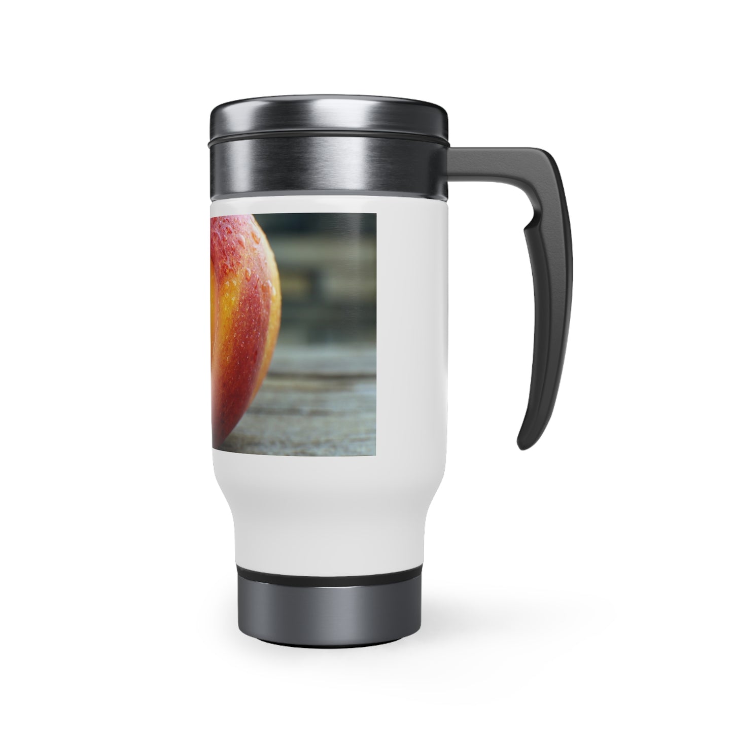 SS peach heart Travel Mug with Handle, 14oz