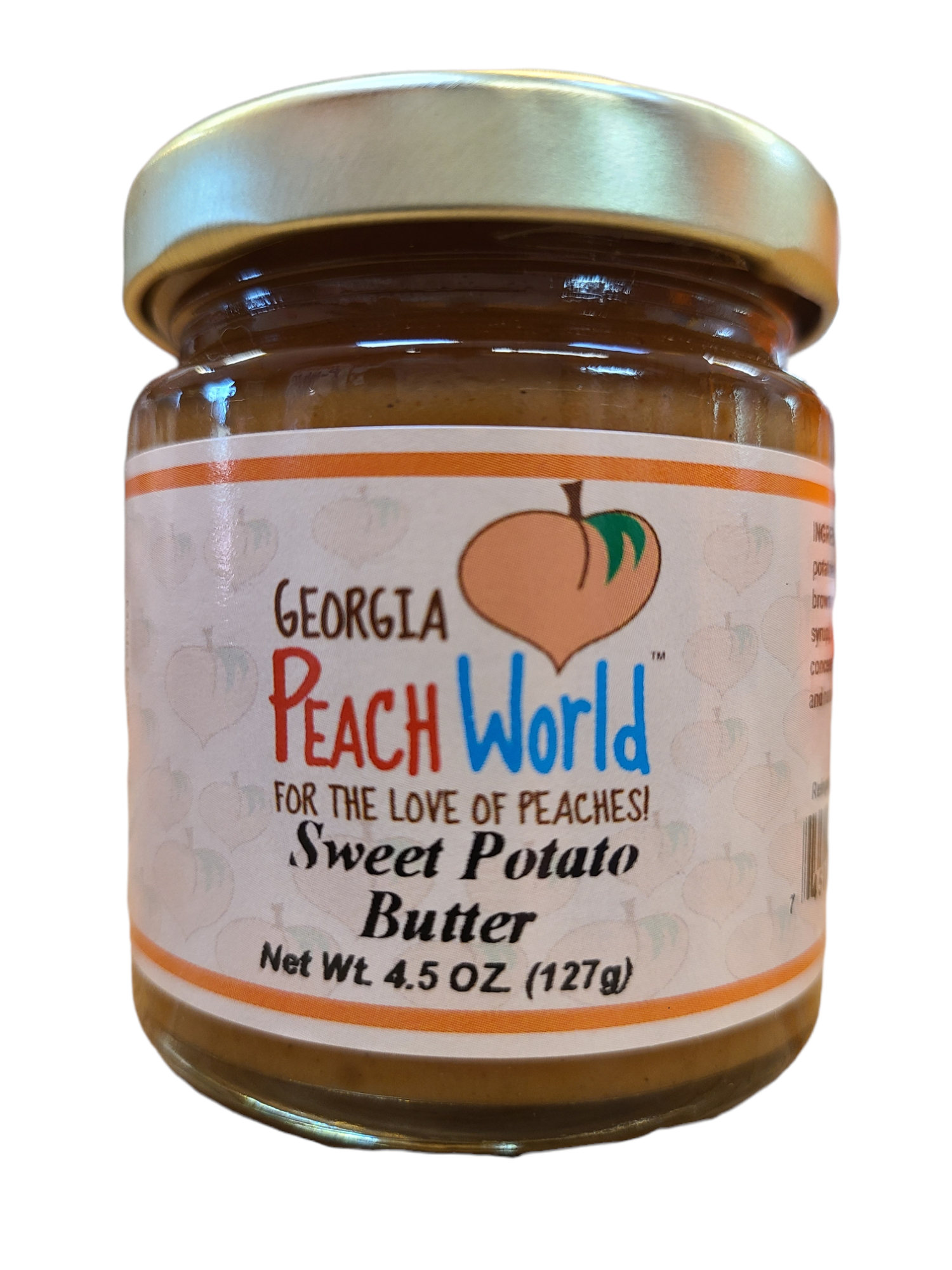 Small 5 oz glass jar containing sweet potato butter